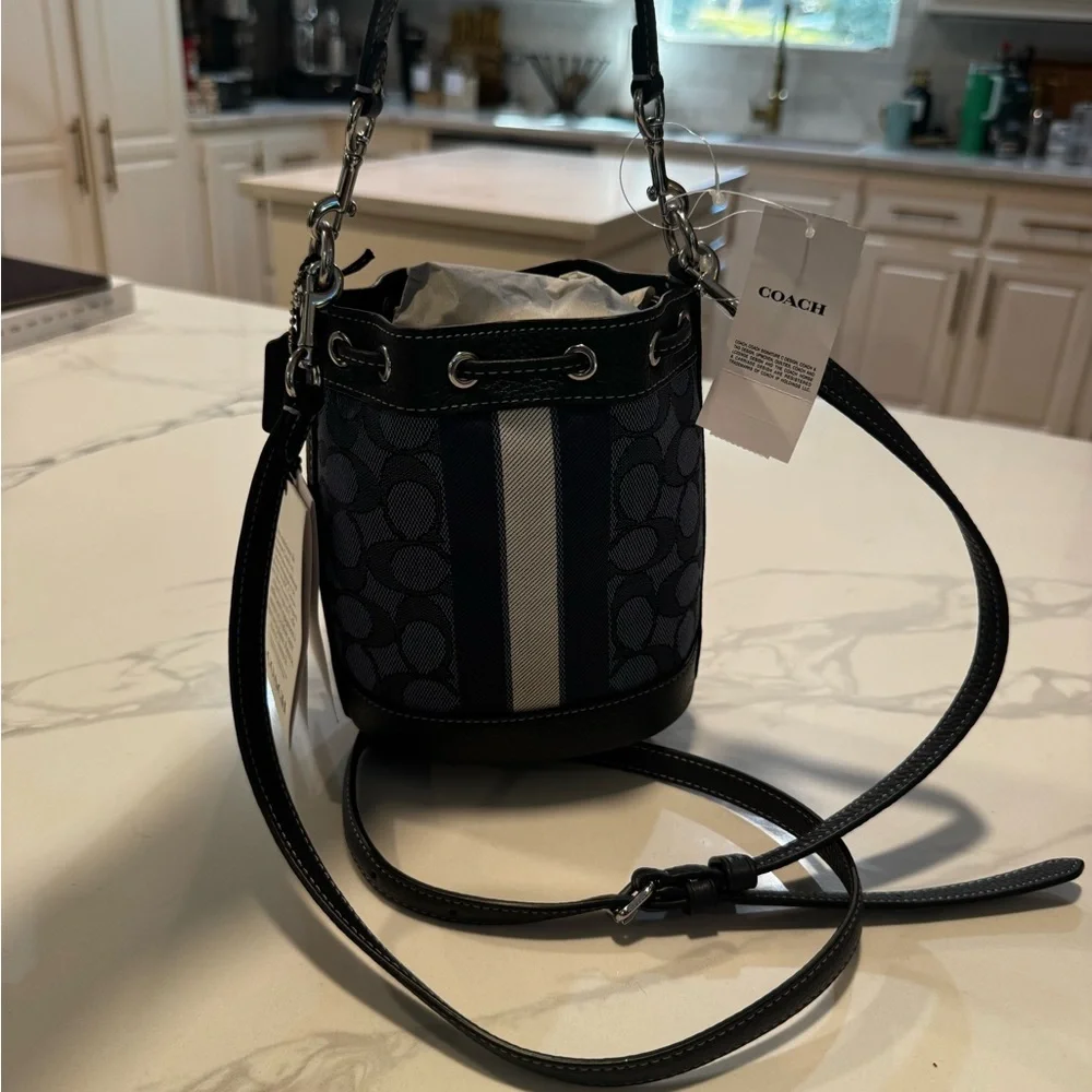 Coach Jacquard Mini Bucket Bag - Picture 6 of 8